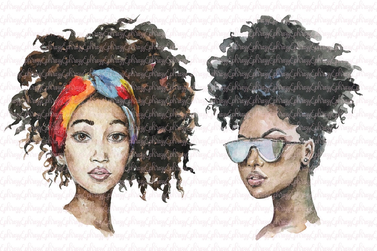 Afro girls 1 in Illustrations - product preview 8