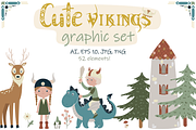 Cute Vikings Graphic Set
