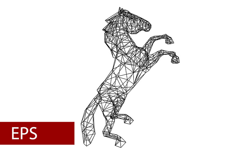 mosaics a horse. abstract a horse in Illustrations - product preview 8