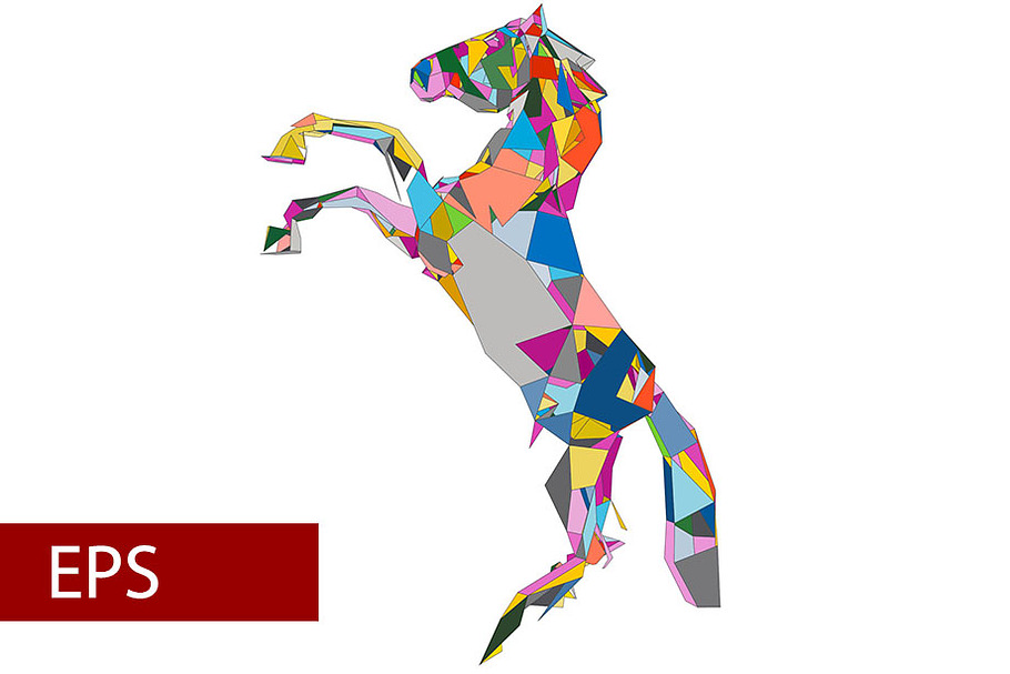 mosaics a horse. abstract a horse. in Illustrations - product preview 8
