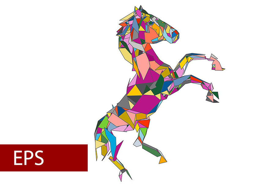 mosaics a horse. abstract a horse. in Illustrations - product preview 8