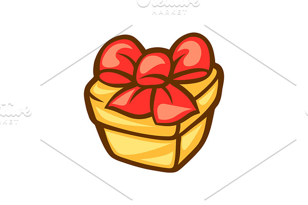 Illustration of gift box with bow.