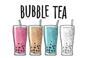 Bubble milk tea with tapioca pearl