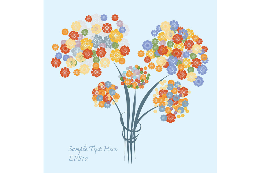 Bunch of colorful flower in Illustrations - product preview 8