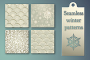 Winter set of seamless patterns