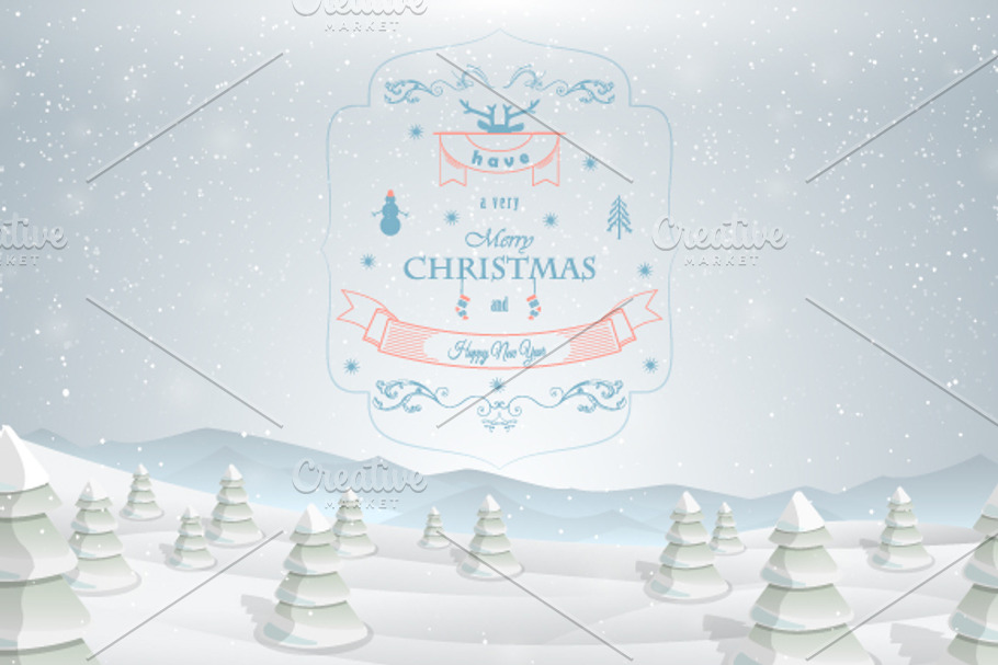 Christmas greeting card in Illustrations - product preview 8