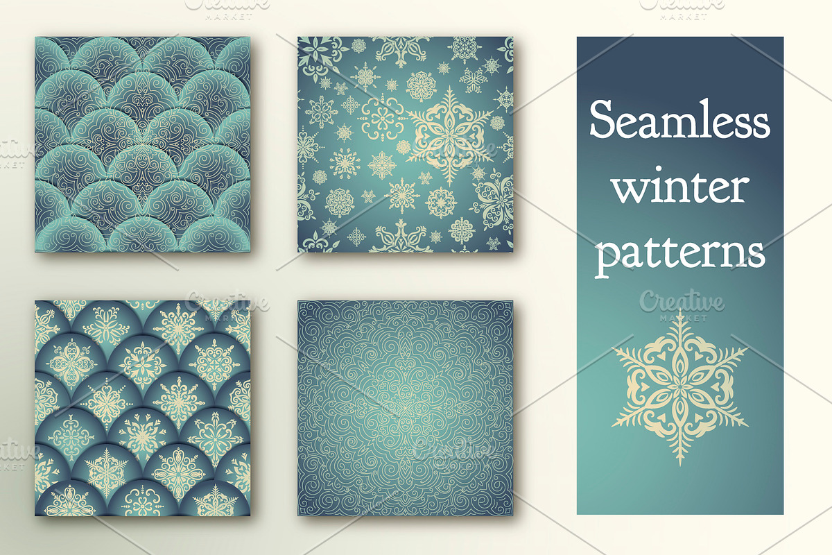 Winter patterns set, detailed in Patterns - product preview 8
