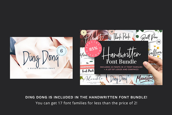 Ding Dong Handwritten Font + Logos in Hand-lettered Fonts - product preview 8