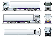Vector cargo semi truck mockup