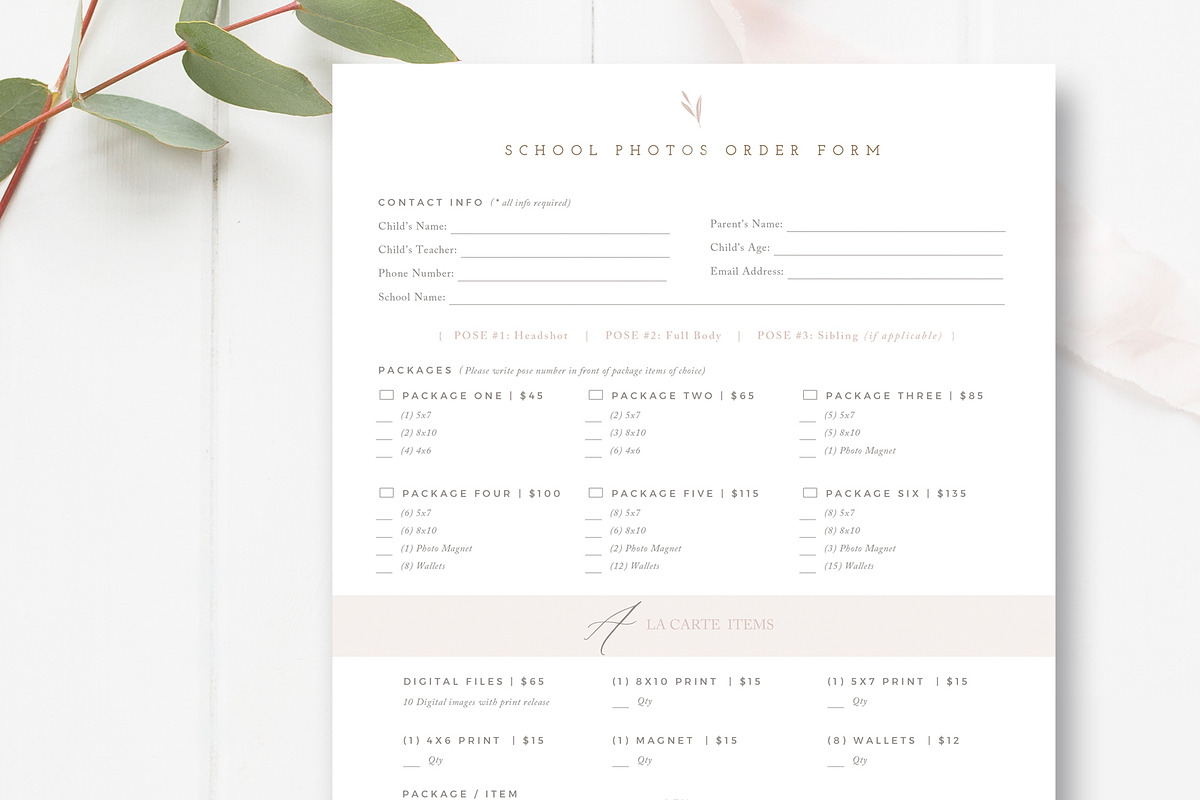 School Photography Order Form in Stationery Templates - product preview 8