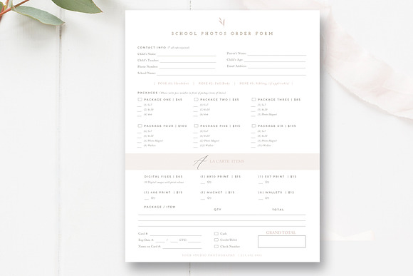 School Photography Order Form in Stationery Templates - product preview 1