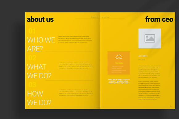 Yellow Proposal Layout in Brochure Templates - product preview 2