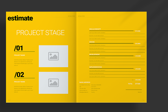 Yellow Proposal Layout in Brochure Templates - product preview 9