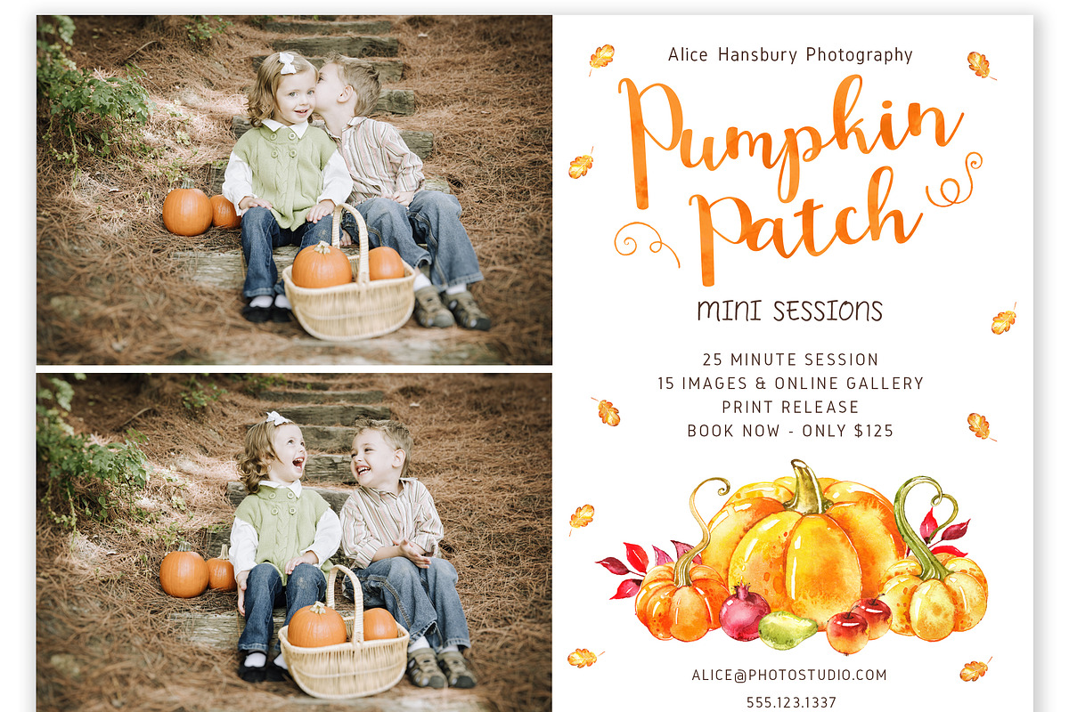 Pumpkin Patch Mini Session Template in Flyer Templates - product preview 8
