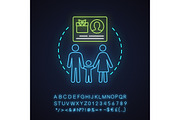 Family subscription neon light icon