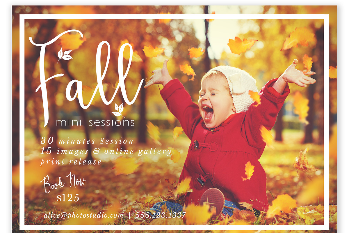 Autumn Mini Session Template in Flyer Templates - product preview 8