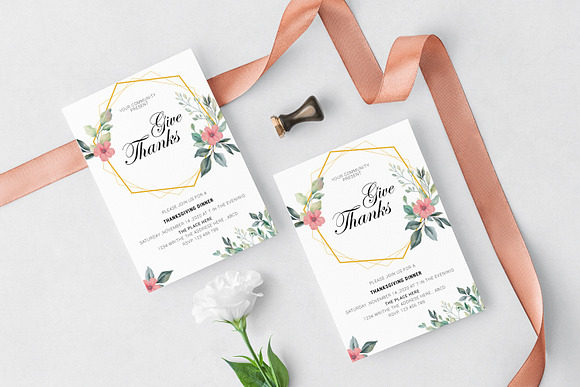 Thanksgiving Invitation Template in Card Templates - product preview 2