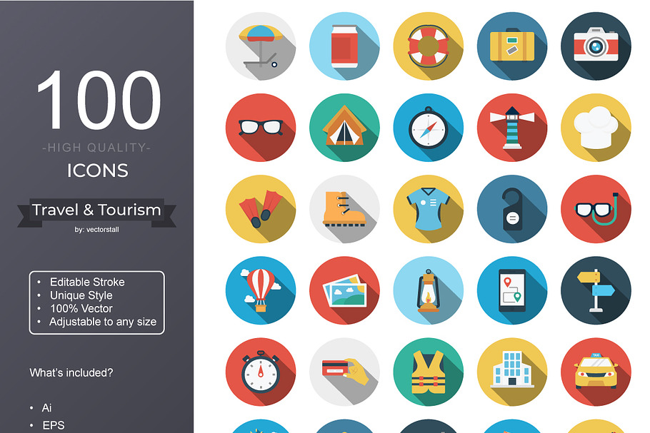 Travel & Tourism in Icons - product preview 8