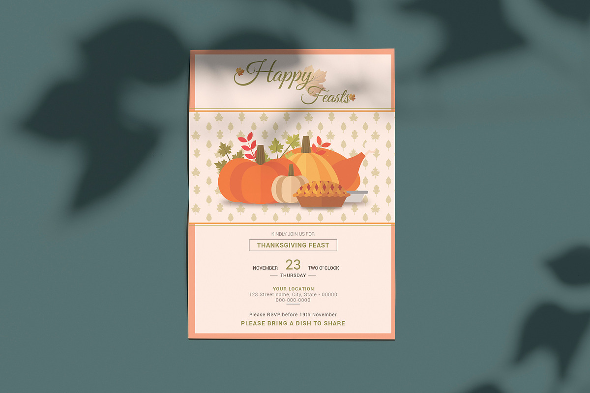 Thanksgiving Dinner Invitation in Card Templates - product preview 8