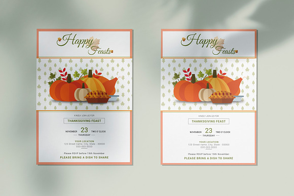 Thanksgiving Dinner Invitation in Card Templates - product preview 1