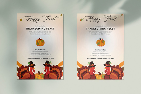 Thanksgiving Invitation Template in Card Templates - product preview 1
