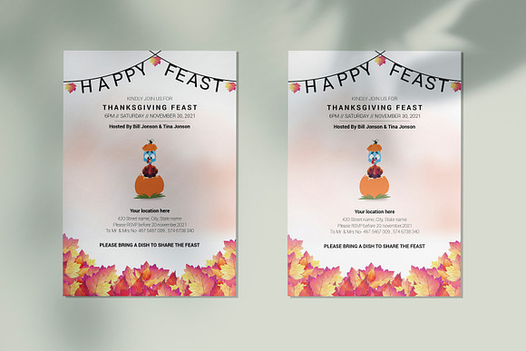 Thanksgiving Template Invitation in Card Templates - product preview 1