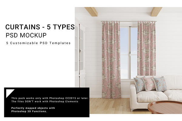 5 Types of Curtains & Pillows Set