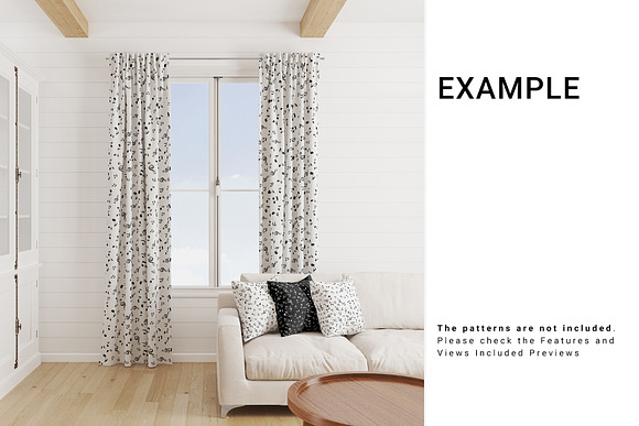 5 Types of Curtains & Pillows Set in Product Mockups - product preview 9