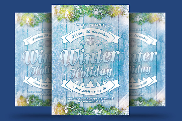 Winter Holiday Flyer in Invitation Templates - product preview 3