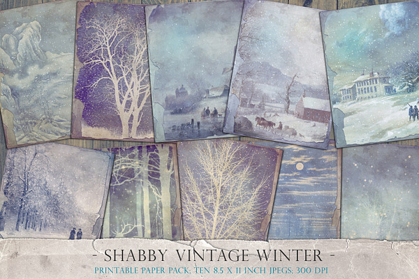Shabby vintage winter backgrounds