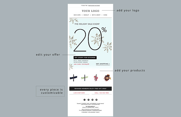 Holiday Sale Email Template in Email Templates - product preview 1