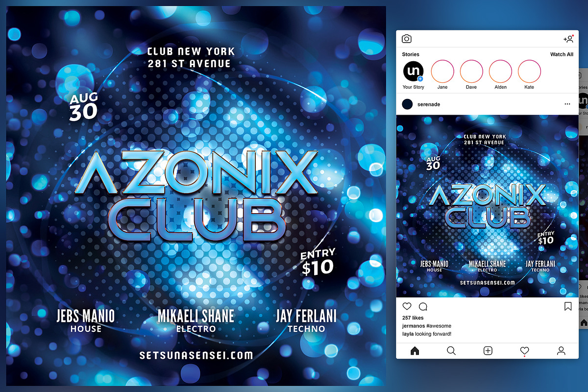 Azonix Club Flyer in Flyer Templates - product preview 8