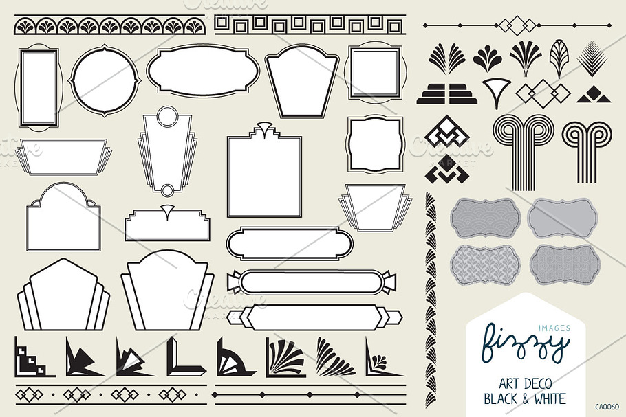 50x Art Deco Vector Elements in Illustrations - product preview 8