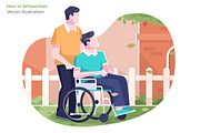 Man in Wheelchair - Illustration