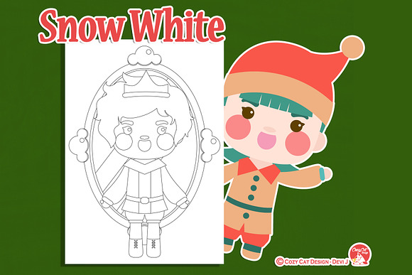 Snow White Coloring Pages in Illustrations - product preview 2