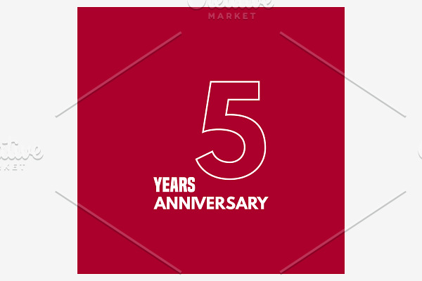 5 years anniversary vector icon
