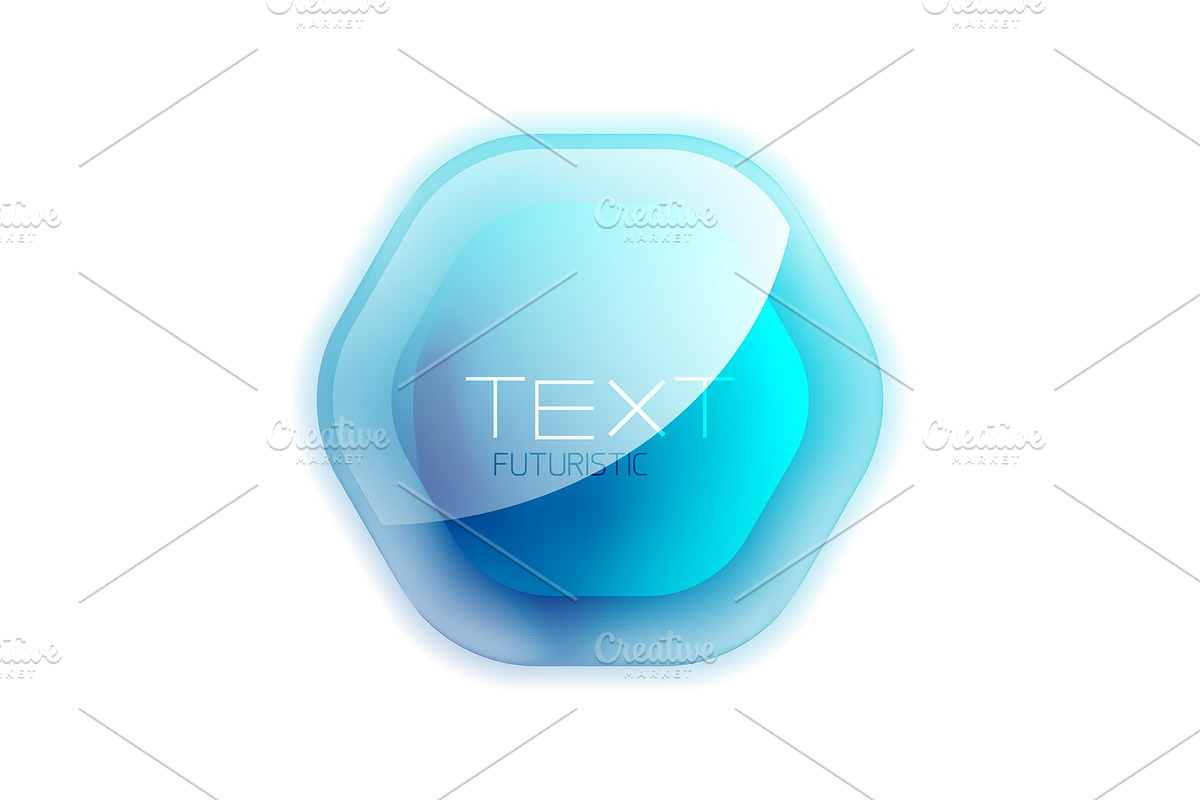 Glossy vector hexagon banner with in Textures - product preview 8