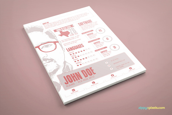 Graphic Designer Resume/CV Template in Resume Templates - product preview 1