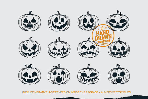 12+ Hand Drawing Halloween Pumpkins