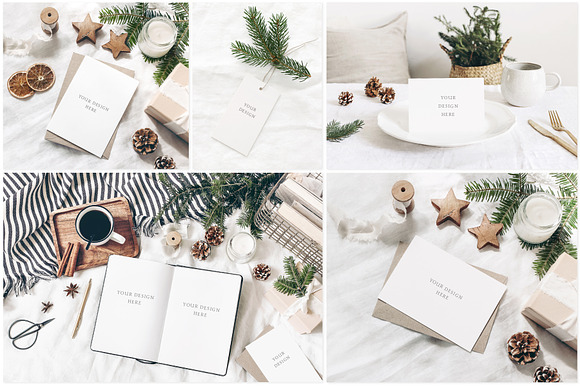 20 White Christmas mockups & stock p in Print Mockups - product preview 1