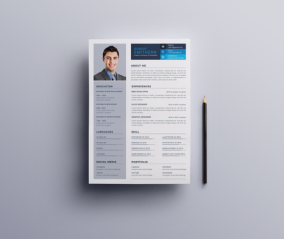 Resume in Resume Templates - product preview 1