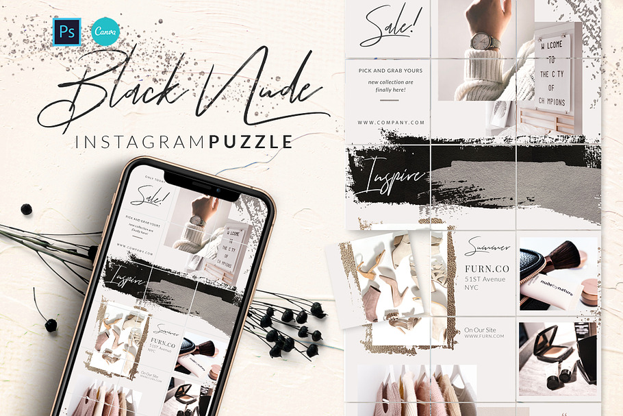 PUZZLE Bundle Instagram - PS & Canva in Instagram Templates - product preview 8