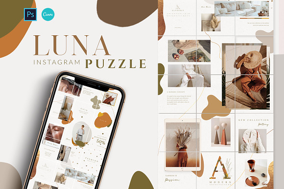PUZZLE Bundle Instagram - PS & Canva in Instagram Templates - product preview 2