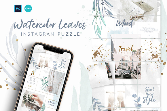 PUZZLE Bundle Instagram - PS & Canva in Instagram Templates - product preview 6