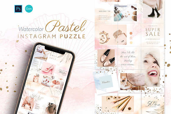 PUZZLE Bundle Instagram - PS & Canva in Instagram Templates - product preview 7