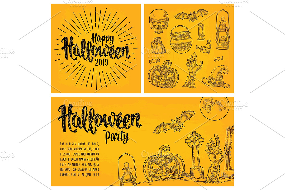 Poster with Happy Halloween in Illustrations - product preview 8
