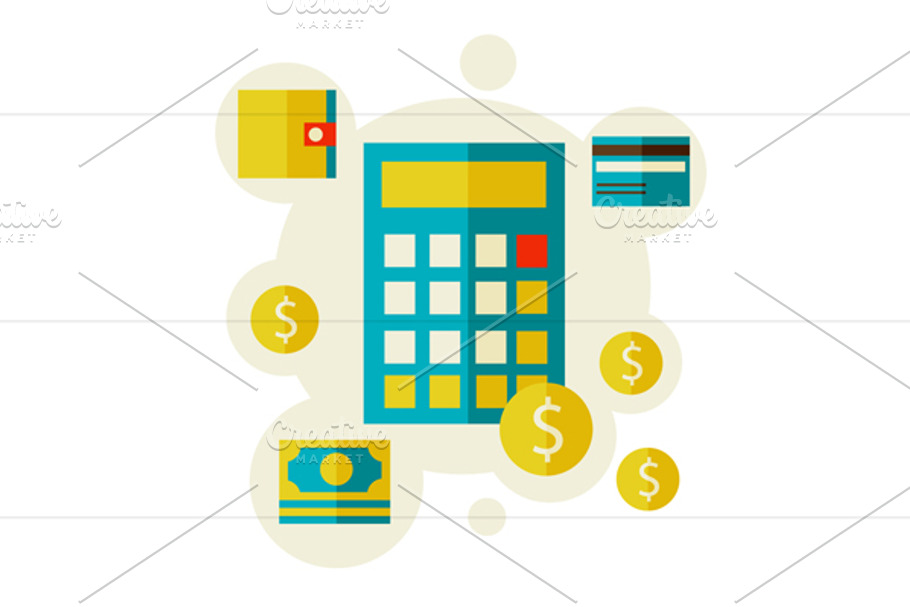 Calculator And Money in Illustrations - product preview 8