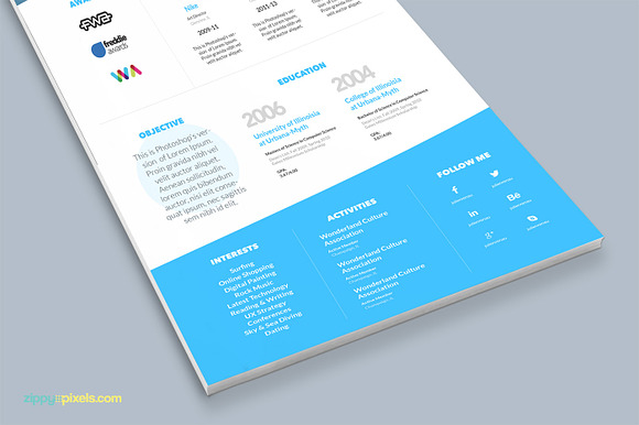 One Page Resume CV & Cover Letter in Letter Templates - product preview 2