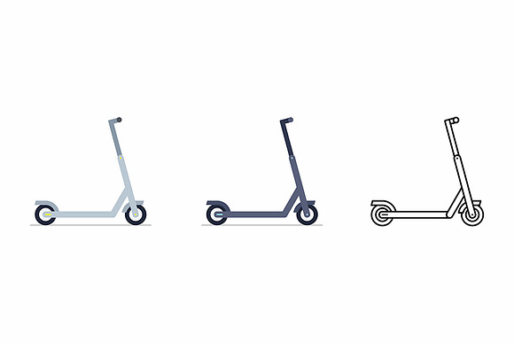 Electric scooter in Illustrations - product preview 3