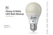 Glossy & Matte LED Bulb Mockup